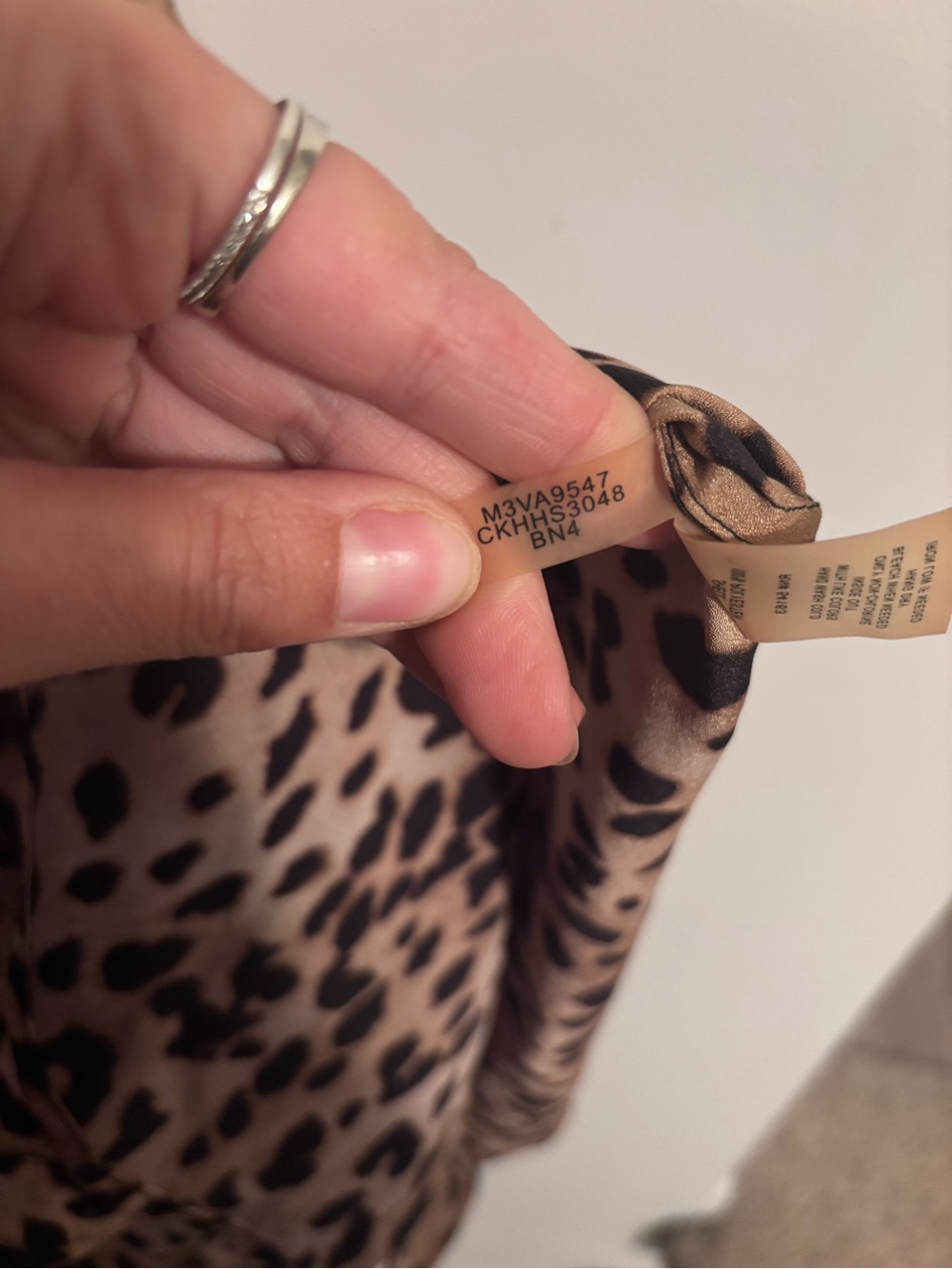 Calvin Klein Leopard Print Button-Down Blouse - Tan & Black - Picture 4 of 4
